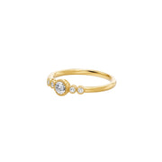 Solitaire Loretta bague diamant synthétique rond 0.25 carat or jaune 14 carats